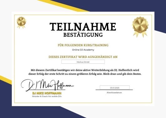 Teilnahme DJ Kurs Teilnahme DJ Kurs